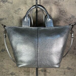 Banana Republic silver leather bag detachable crossbody strap